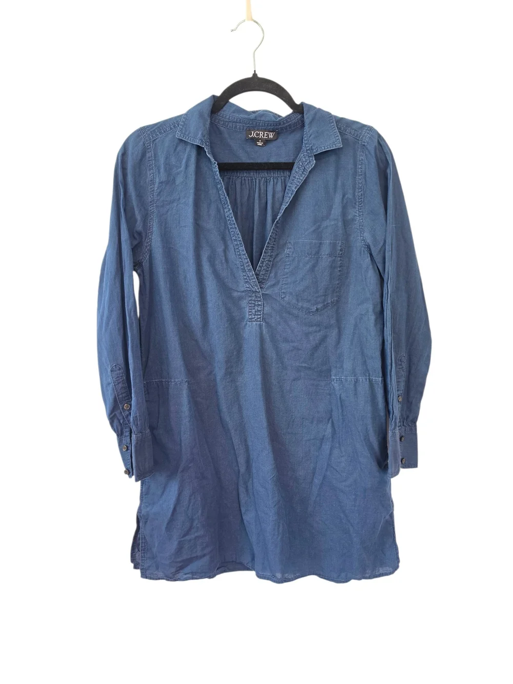 J. Crew Bungalow Tunic Top Blue Chambray Size Small